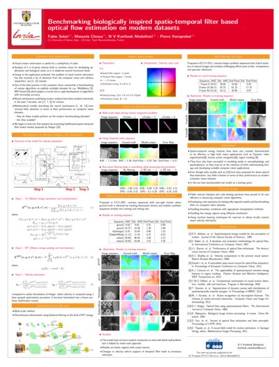 Poster: Benchmarking biologically inspired spatio-temporal filter based optical flow estimation